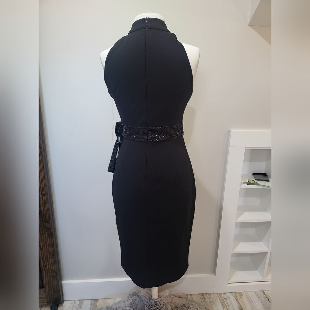 ELIZA J Women's Sequin-Bow Sleeveless Sheath Dress NWT size 2 black - Picture 5 of 6
